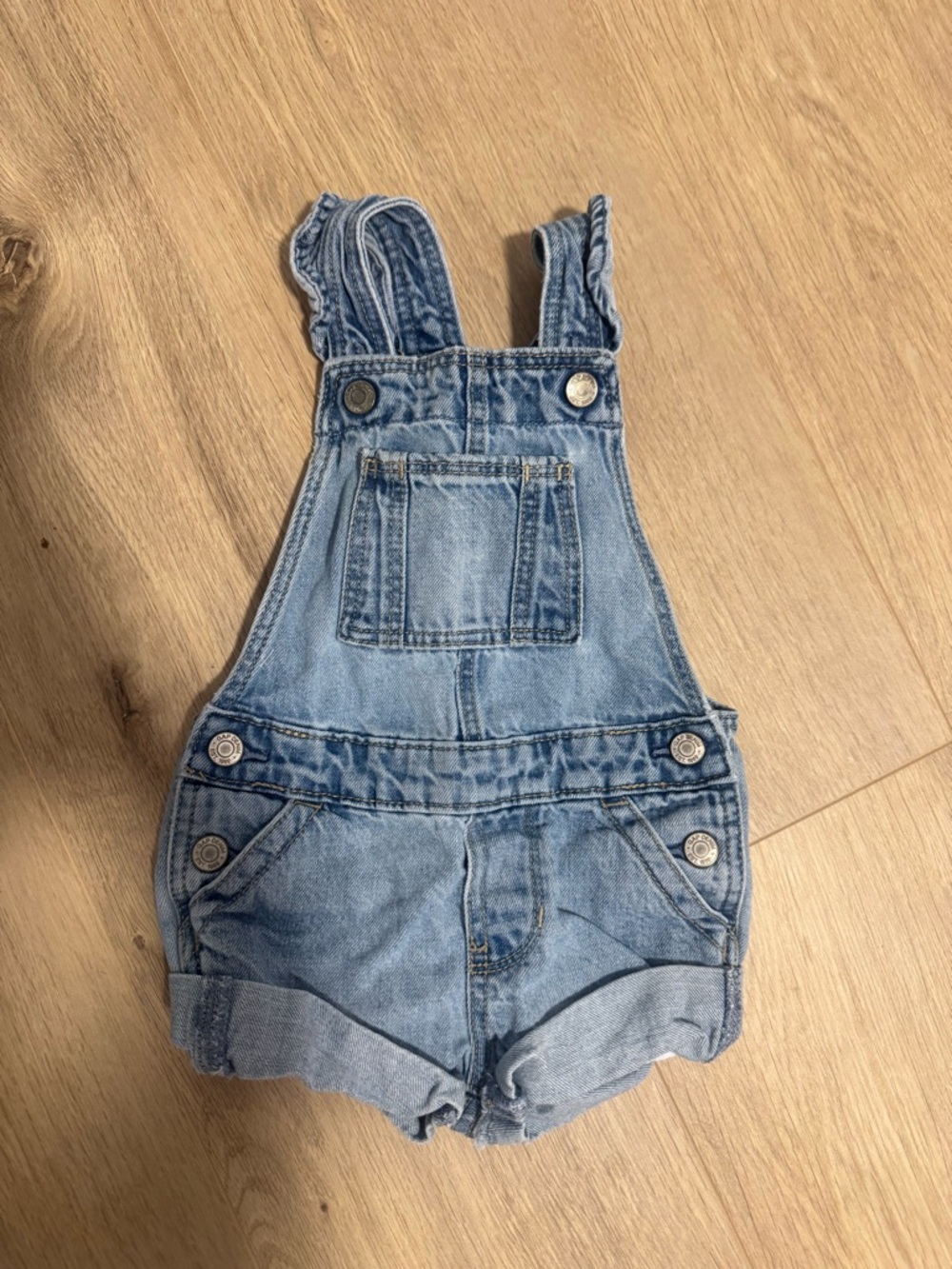 GAP Light Blue Denim Short Overalls for Kids